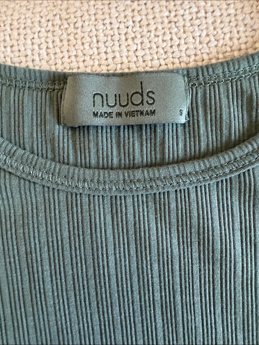 nuuds Agave/Olive Green Ribbed Tank Top and Lounge Pants Pajamas - Picture 2 of 15